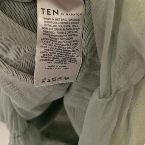 Aritzia Ten by Babaton Luxor Sage Green Ruched Mesh Bodycon Mini Dress Small - Picture 11 of 12